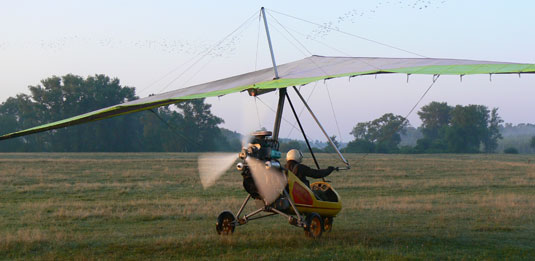 Powered hang glider flights